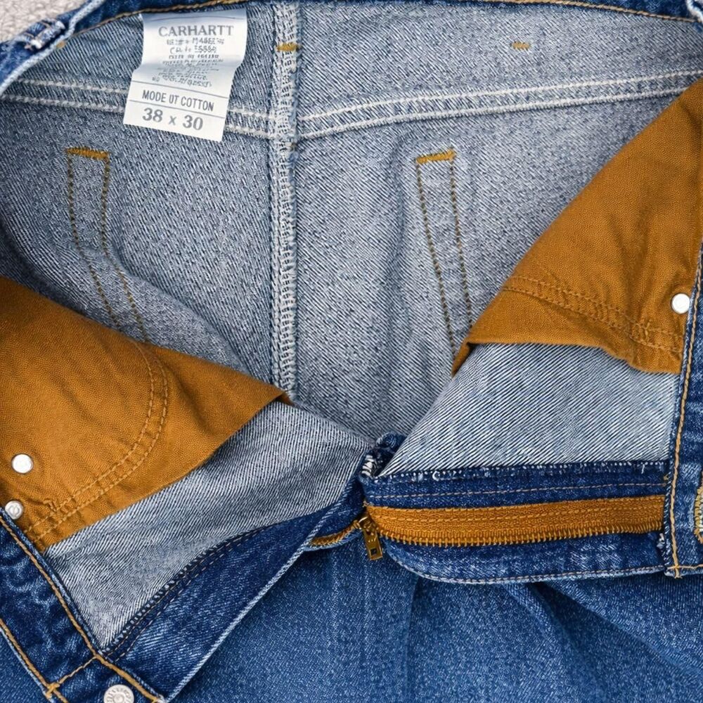 Carhartt Men's Blue and Navy Jeans - Picture 4 of 6